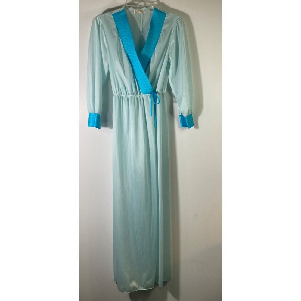 Womens Vintage Shannon Lee Tie‎ Robe Blue XXS Read